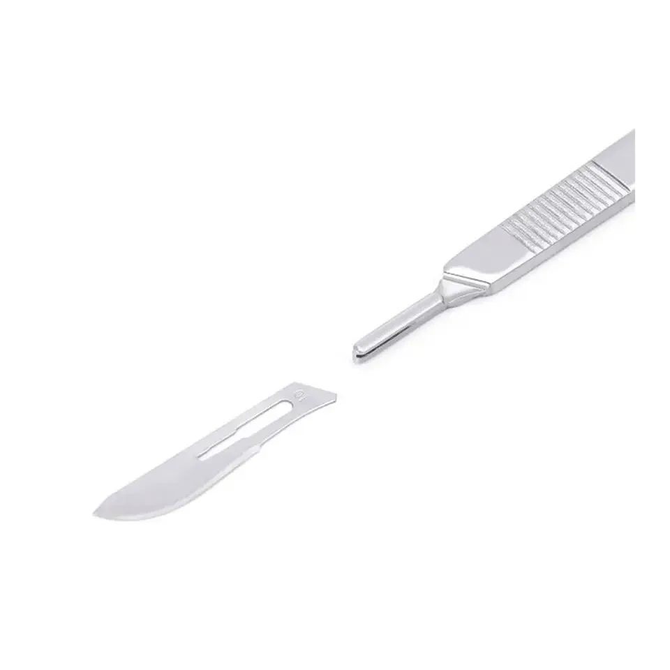 Хирургический скальпель высшего качества со стальными ручками для общей хирургии хирургический Скальпель студентов инструмент С одноразовым лезвием