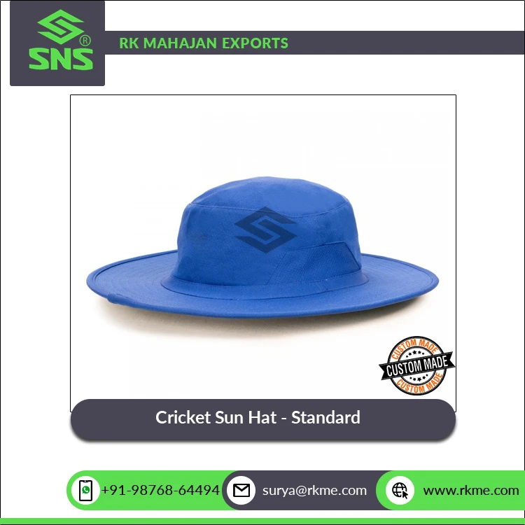 Best Selling Excellent Quality Kids & Adults Sizes Embroidered Polyester Cotton Sports Cricket Sun Hat - Standard from India