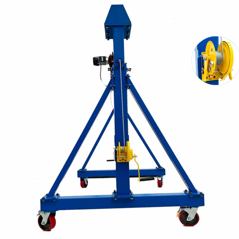 1t 2t 3t Mini Small Mobile Adjustable Height Foldable Portable Aluminum Portal Gantry Crane
