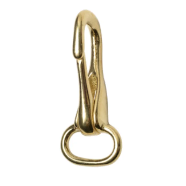 Brass Hook Cast Brass Equine Hardware Rigid Strap Eye Tongue Snap