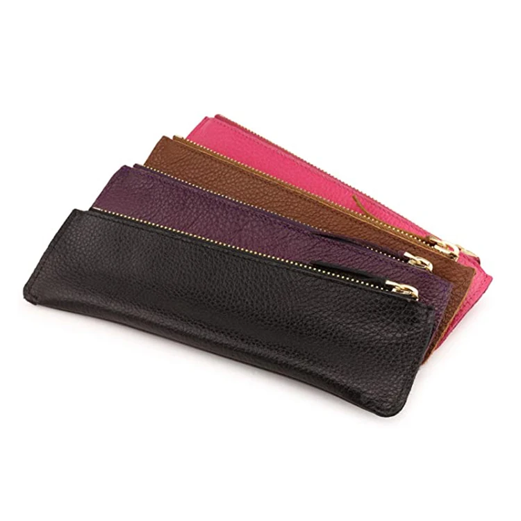 2022 пенал ручной работы из воловьей кожи crazy horse кожаный большой емкости на молнии канцелярские принадлежности чехол для ручек оптовая продажа