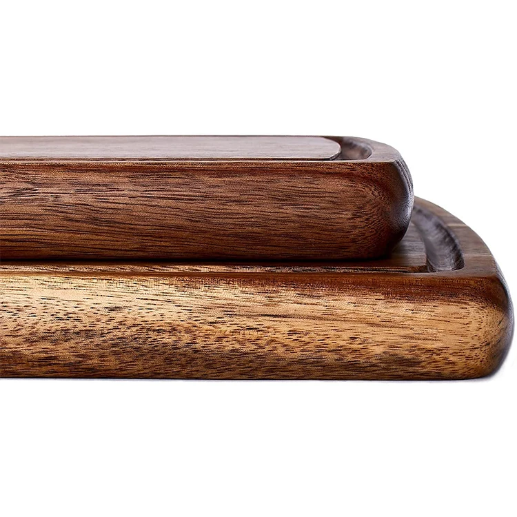 wholesale multipurpose portable acacia chopping board innovations With draining sink 2 in 1 wooden chopping board set