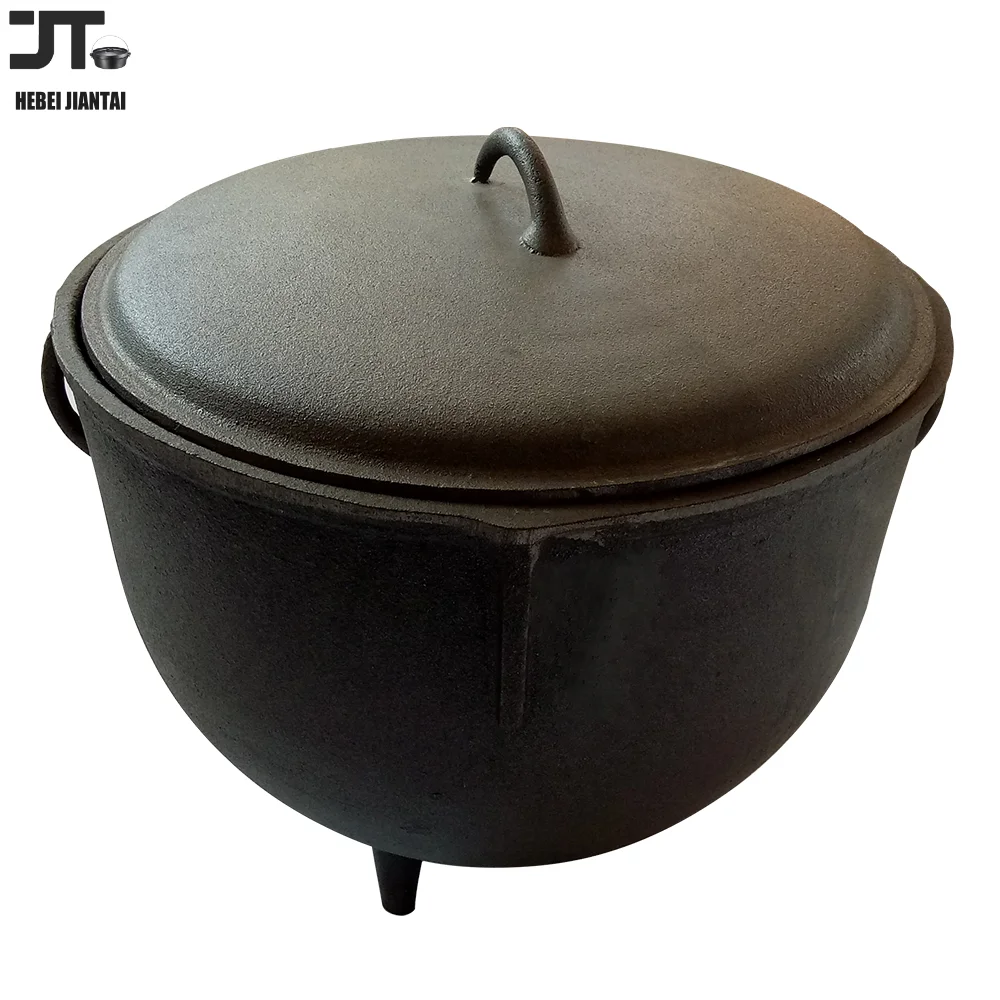 12 L Cast Iron Pot Plov Pilaf Making Cookware Insulated Double Handles Dish Heavy Duty Oven with Lid Frying Dutch Pan