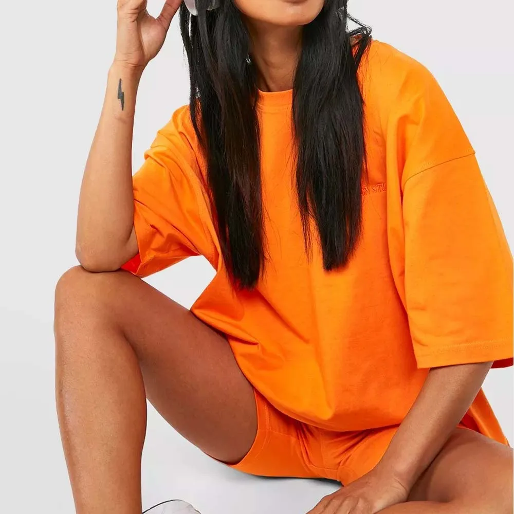 Wholesale plus size womens 2 piece neon clothing short sets 2 Piece Set Neon Outfits Tracksuit Biker Set