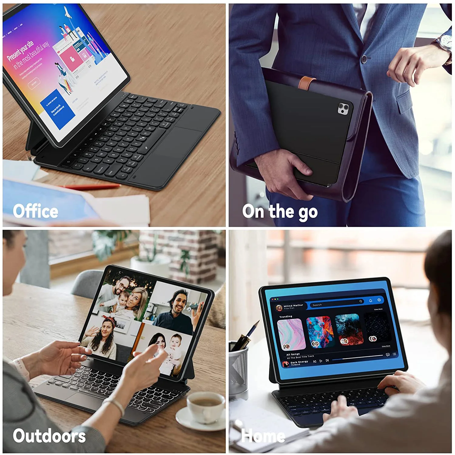 Amazon Top Seller Premium Compact Feel Laptop Multimedia Low Key German iPad Air 4 Keyboard Case For Ipad 11.9 and 10 Inch