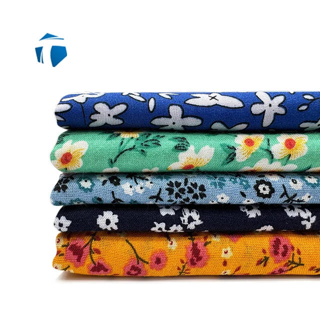 Различные цвета и узоры можно выбрать Свежий маленький цветочный вискоза ткань 100% 60*60 90*88