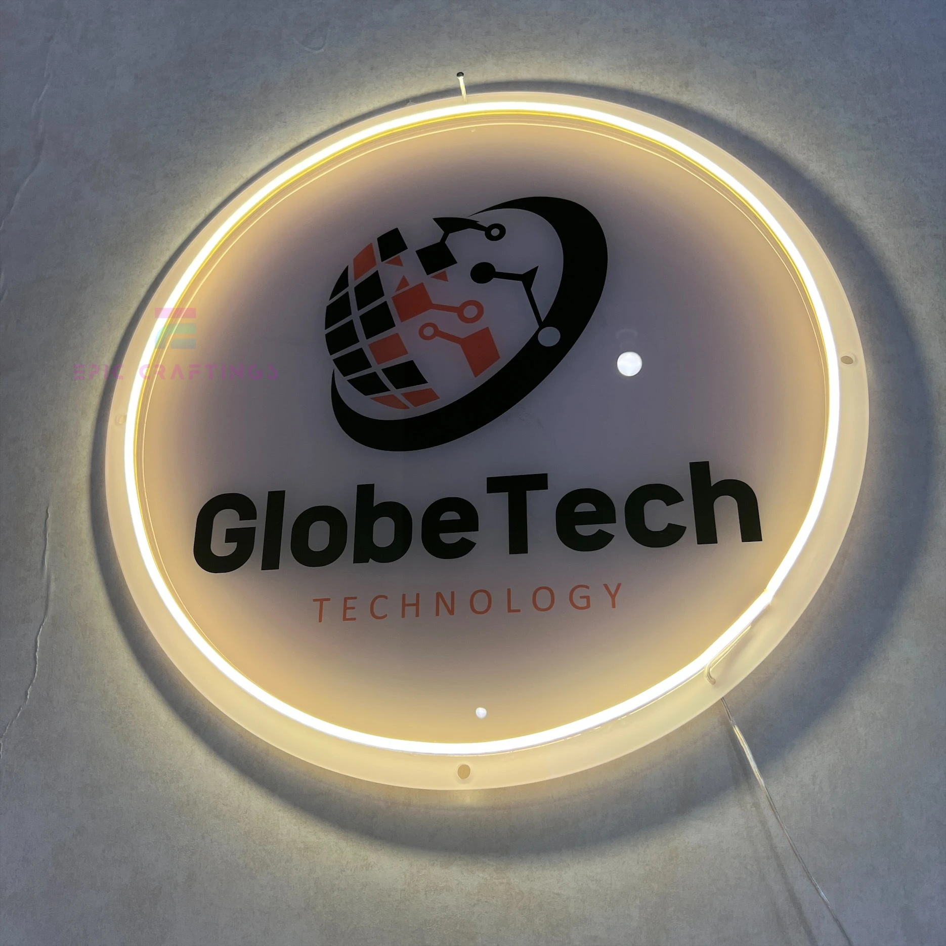 UV Printed Custom Acrylic Business Neon signs 12V Waterproof sign for indoor and outdoor purposes Office Company Logo Signage