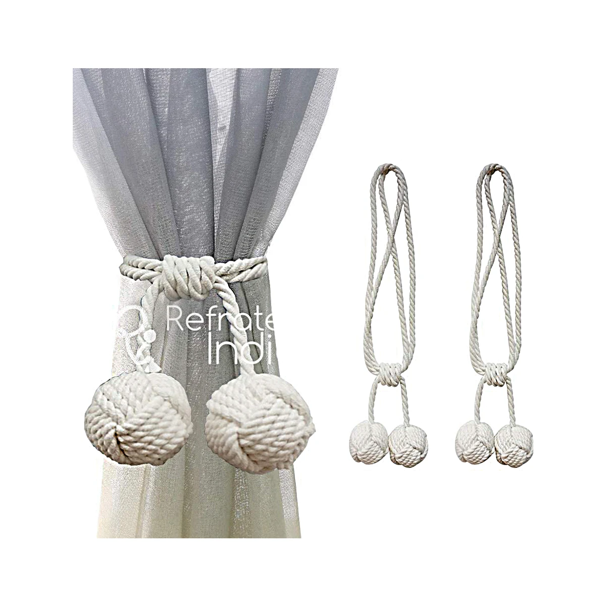 Classy design multicolour Exclusive 28'/ Ball 3.5cm Magnet Tieback Cord  for Curtain Bulk indian Exporter