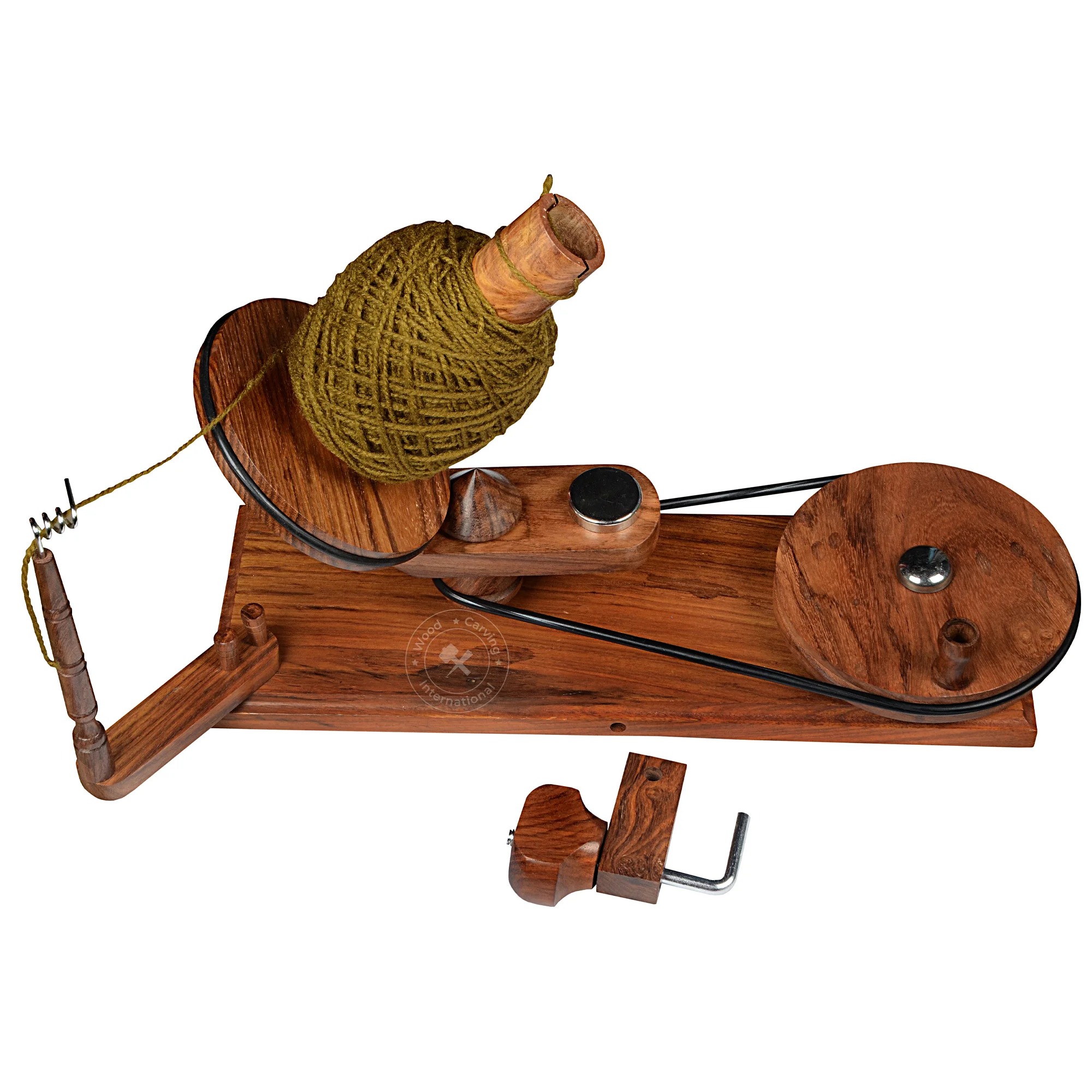 Sewing Portable Hand-operated Wooden Yarn Ball Winder with Table Clamp for Knitting & Crochet Accessory Collection