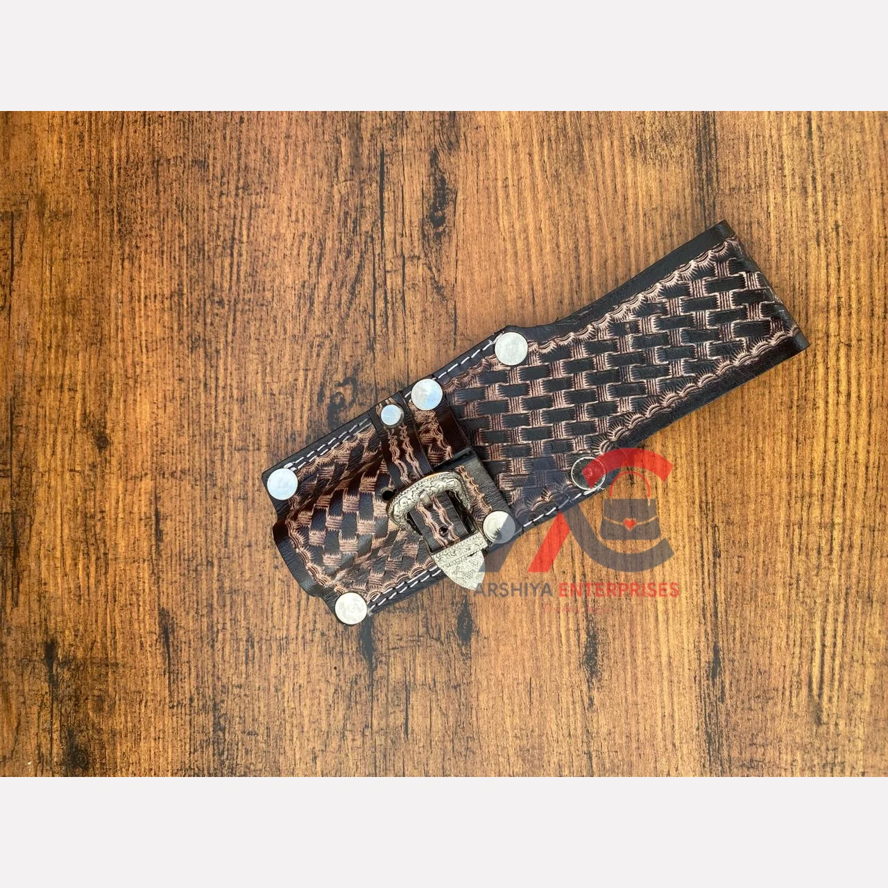 High Quality Hand Tooled Genuine Leather Horse Stick Holder Sheath With Attached Belt Loop Genuine Leather Hiking Organizers