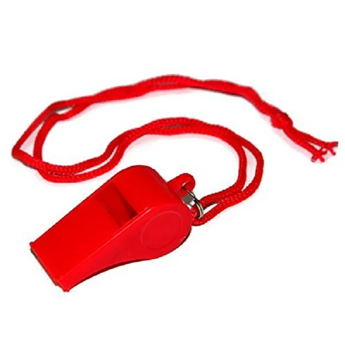 Premium Quality Portable and Durable Plastic Whistle with Cord String in Different Colors for Sports Activities and Training