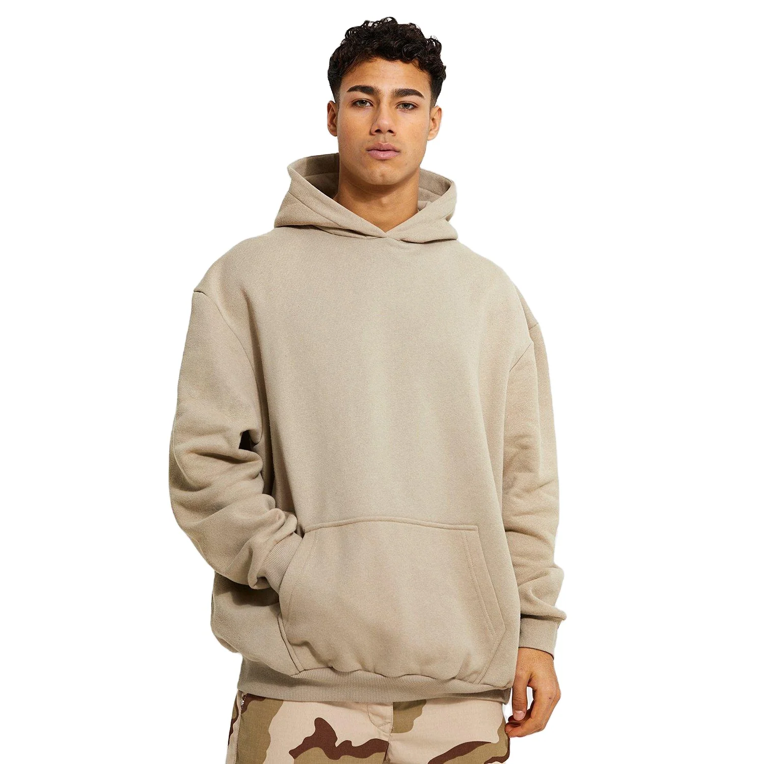 Wholesale 500gsm Unisex 100% Cotton Hoodie Pullover High Quality Mens Blank Oversized Fleece Hoodie