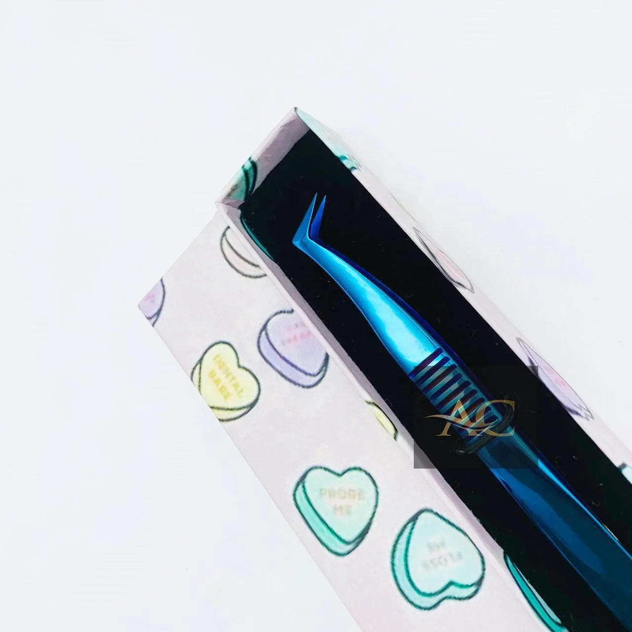 Plasma Blue L Type Russian Volume Boot Tweezers Wholesale Stainless Steel Dumont Tweezers For Eyelash Extension Customized Logo