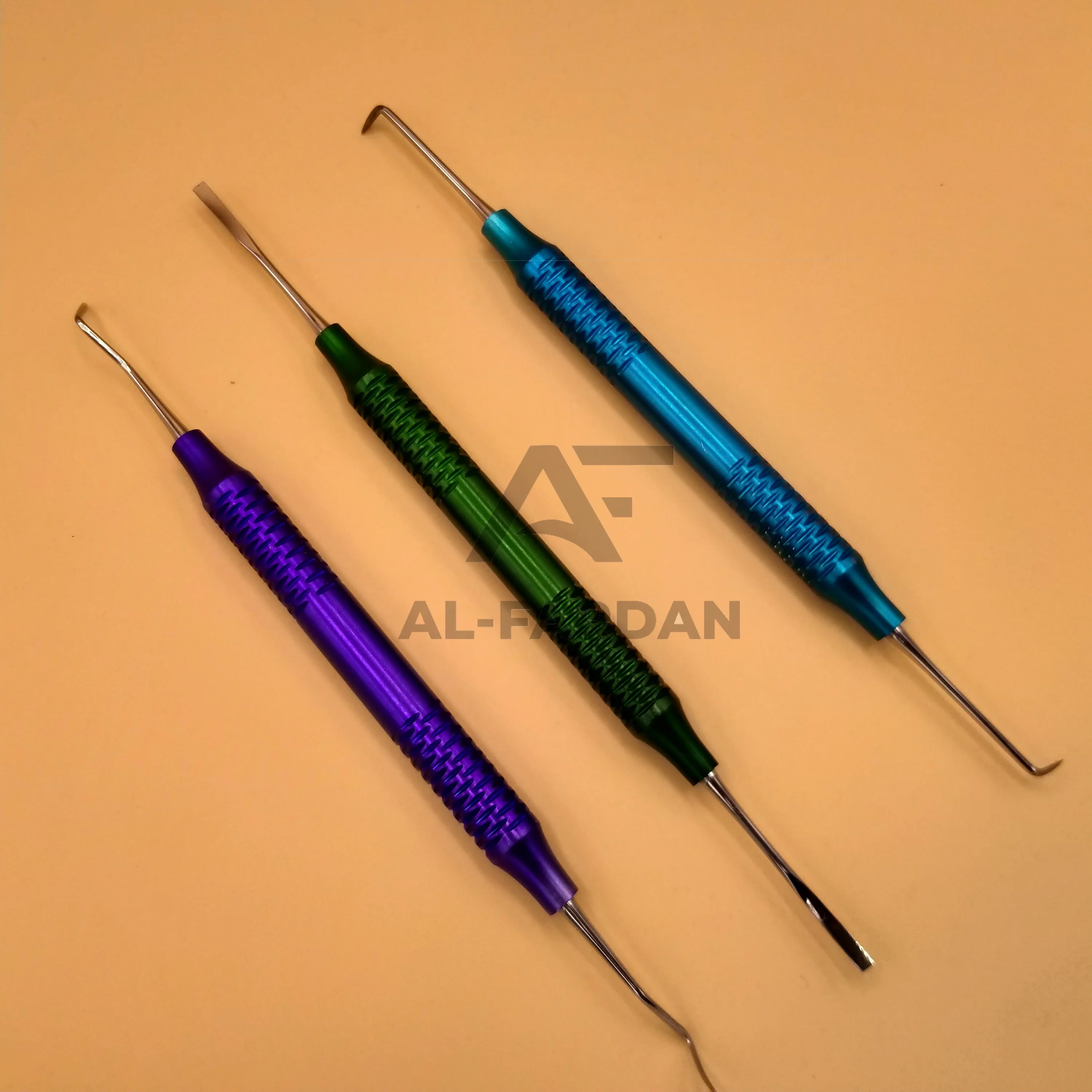 Dental Gracey Curettes Set of 3 With Silicone Coated Grips Dental Hand Scalers