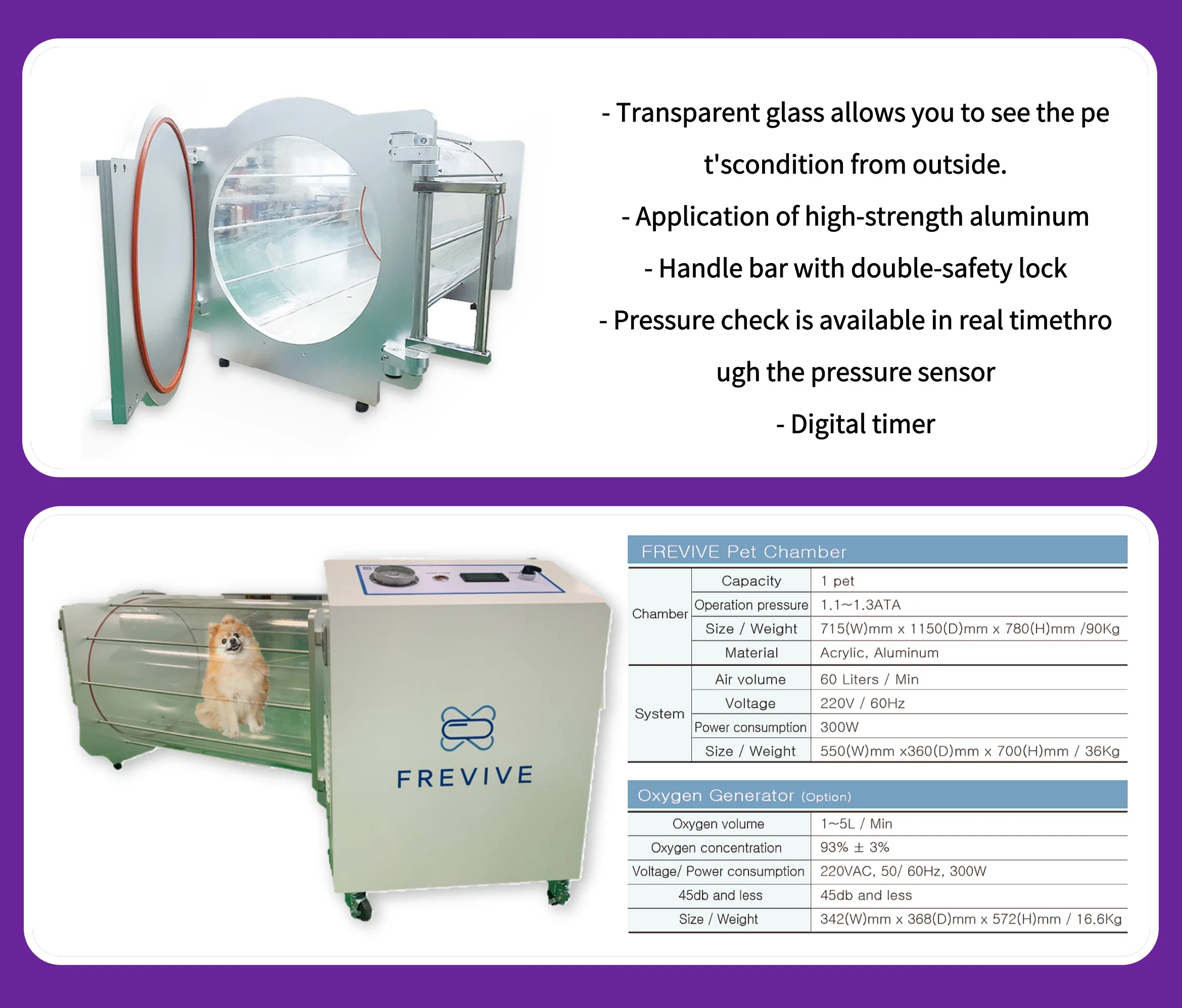 Animal Oxygen Chamber Vet Clinic Oxygen Chamber for Pets Animal Hyperbaric Oxygen Chamber Therapy