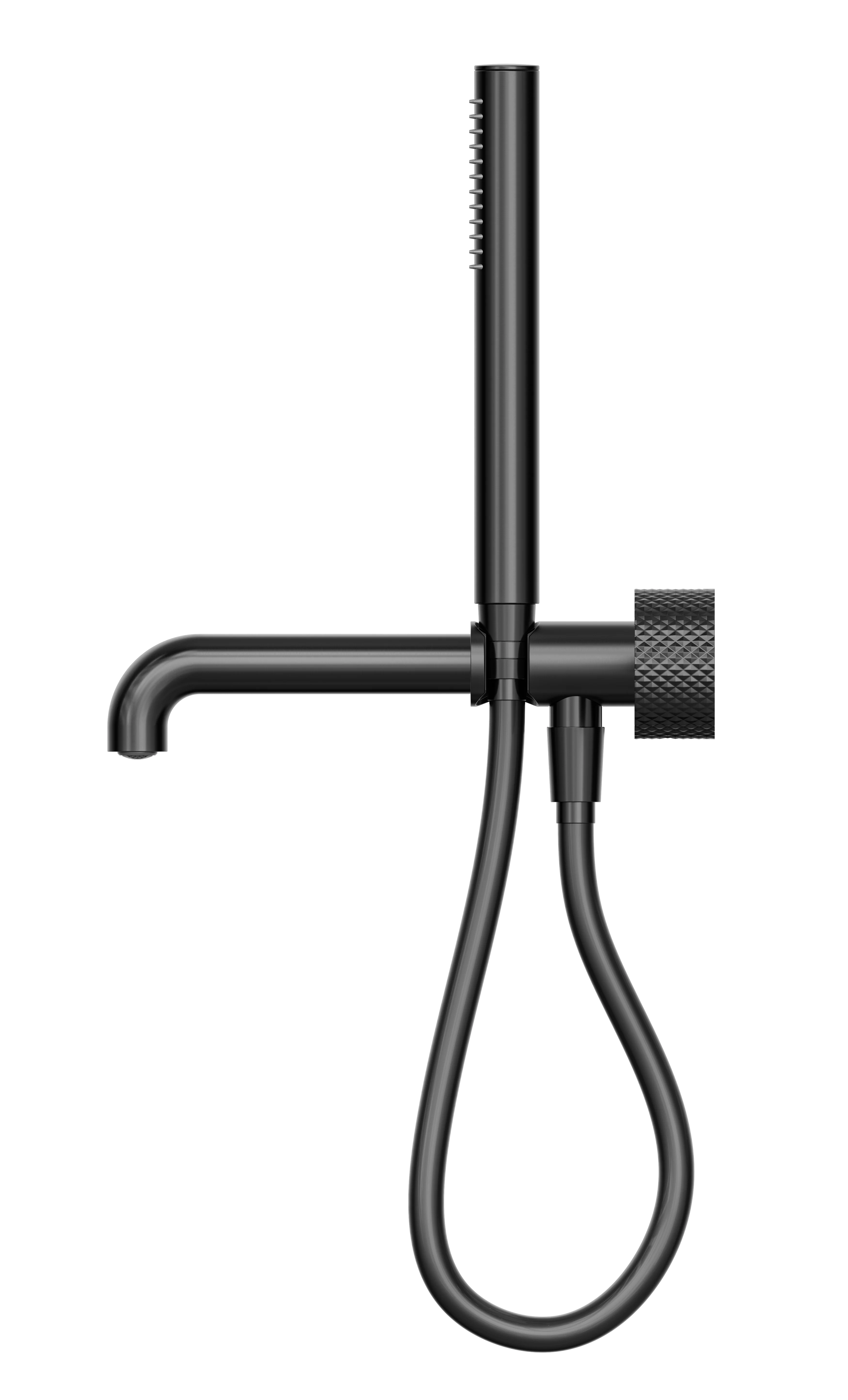 Brushed Gold Solid Brass In Wall Shower System Concealed Bathtub Mixer with Hand Shower Spout