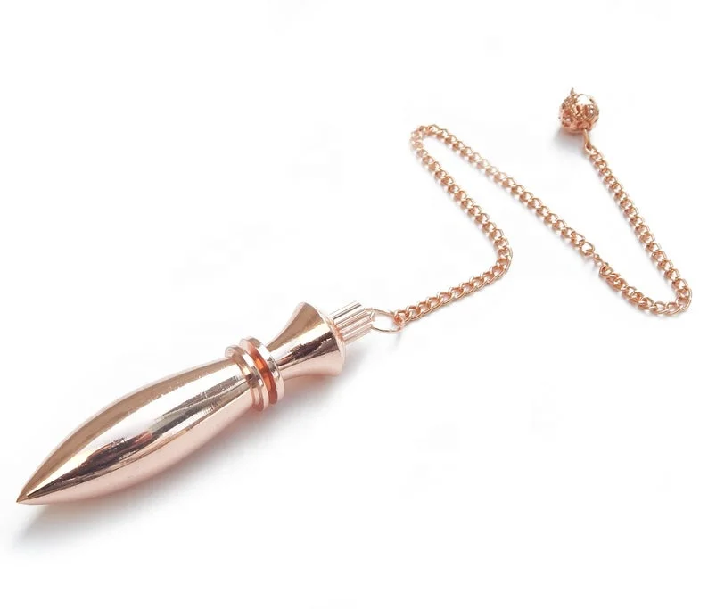 High Quality Copper Metal Openable Egyptian Pendulum Crystal Copper Brass Dowsing Pendulum Wholesale Spiritual Pendulums