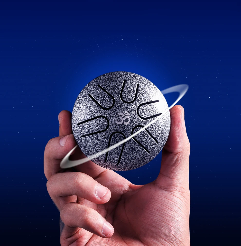 Hluru Super Mini Steel Tongue Drum Musical Instruments Drums 3 Inch 6 Note Pocket Drum With Convenient TM6-3