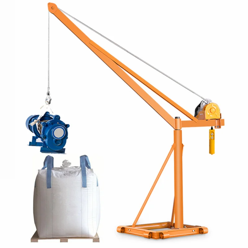 Оптовая цена портативное оборудование для подъема строительных материалов мини-Подъемный Кран 400 кг небольшой Электрический Канатный подъемник с 360 градусом