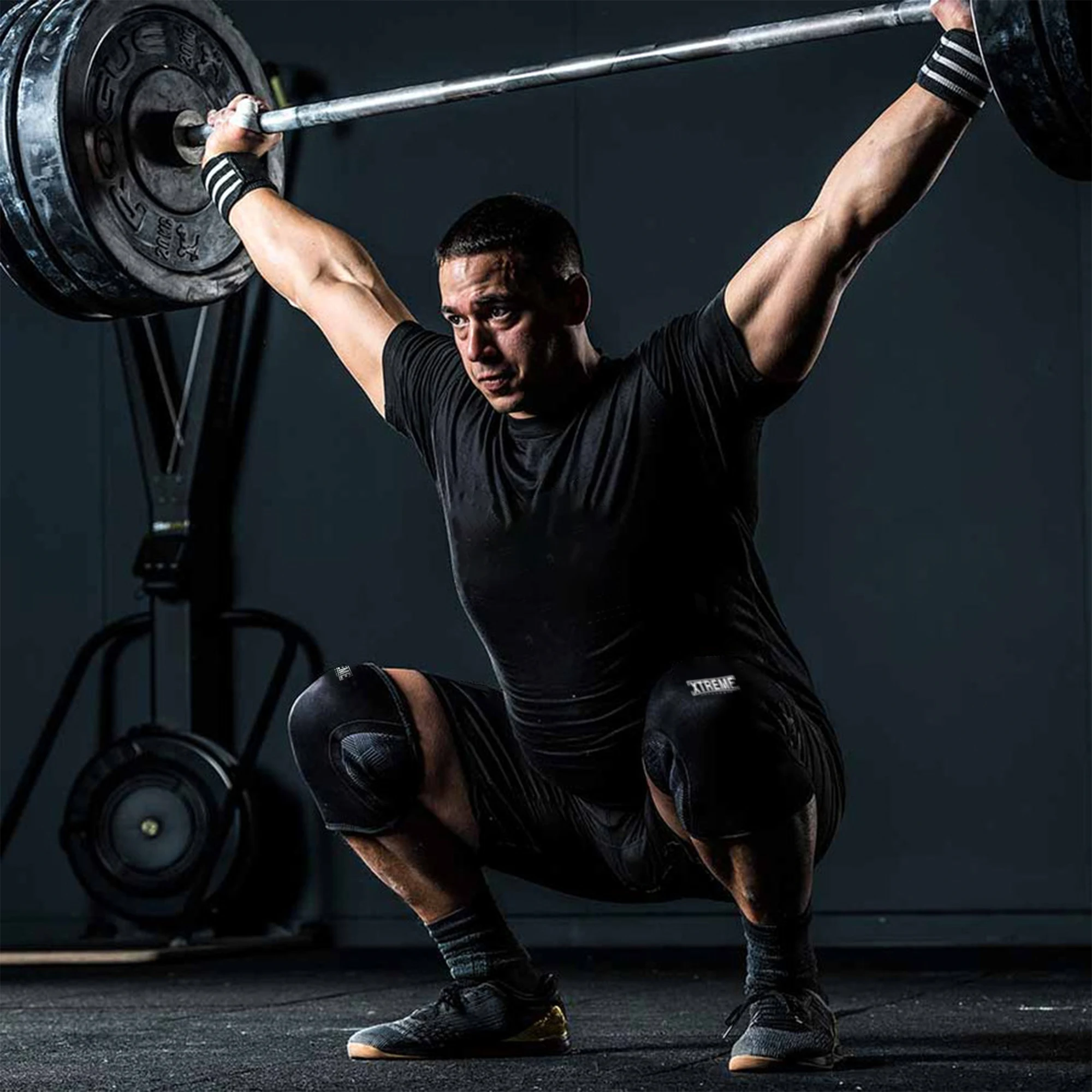 Adjustable 7mm Neoprene Knee Sleeves Protective Compression Support for Gym Use for Weightlifting Powerlifting Cross Training