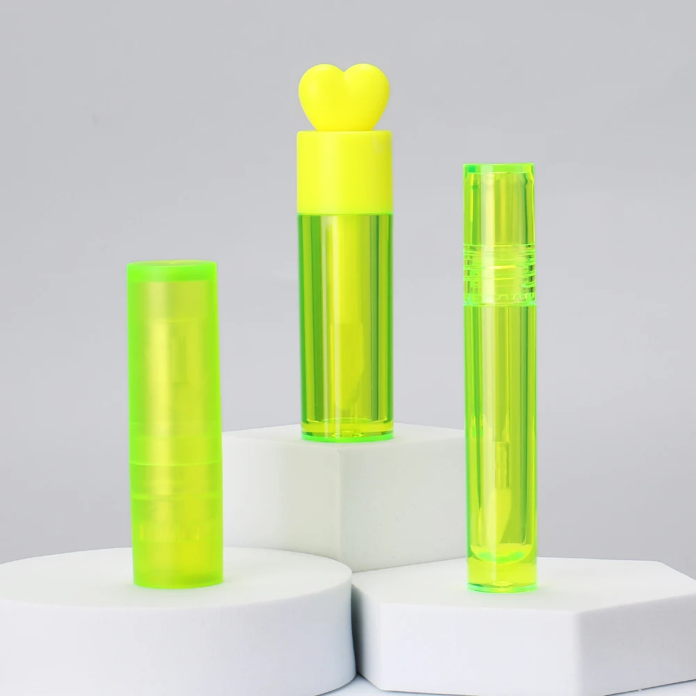 Custom Cosmetic Packaging Lipgloss Container Fluorescent Color Eco-friendly Plastic Empty Lip Gloss Lipstick Tube