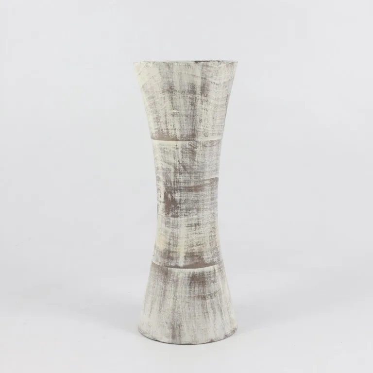 Brown White Finishes Wooden Flower Vase Home Decorative Flower Vase Eco Friendly Natural  Wood Flower Vases Wholesale Price