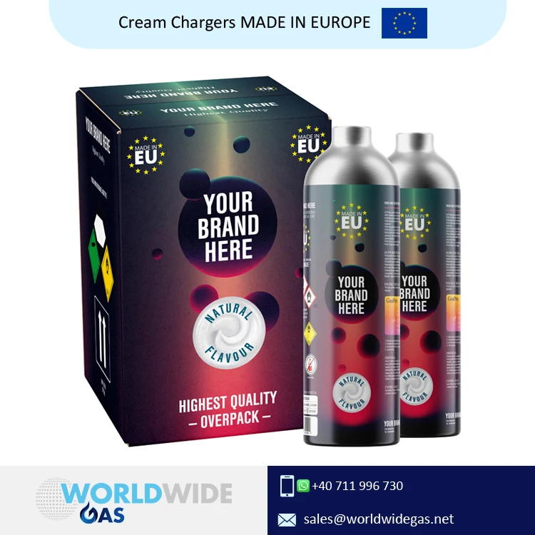 Factory Price 2.2L/1100g Best Quality Made in Europe Aluminum Whipped Cream Chargers Cylinder Canister for Genuine Buyers