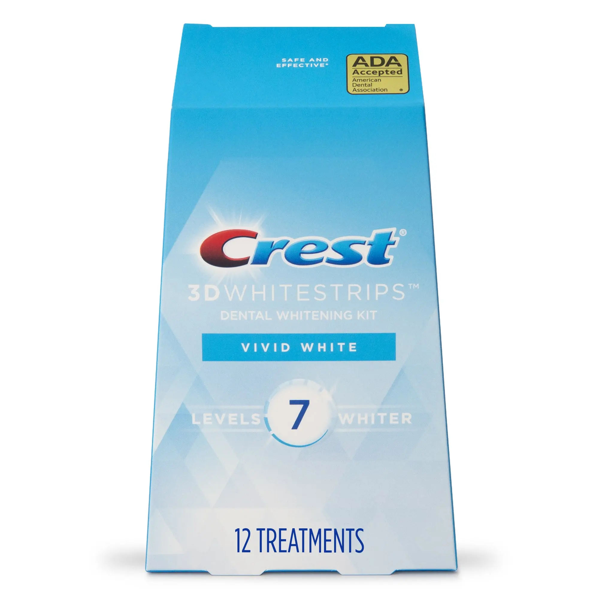 Crest 3D отбеливающие полоски ярко-белые 1 коробка 12 мешочков 24 набор для отбеливания