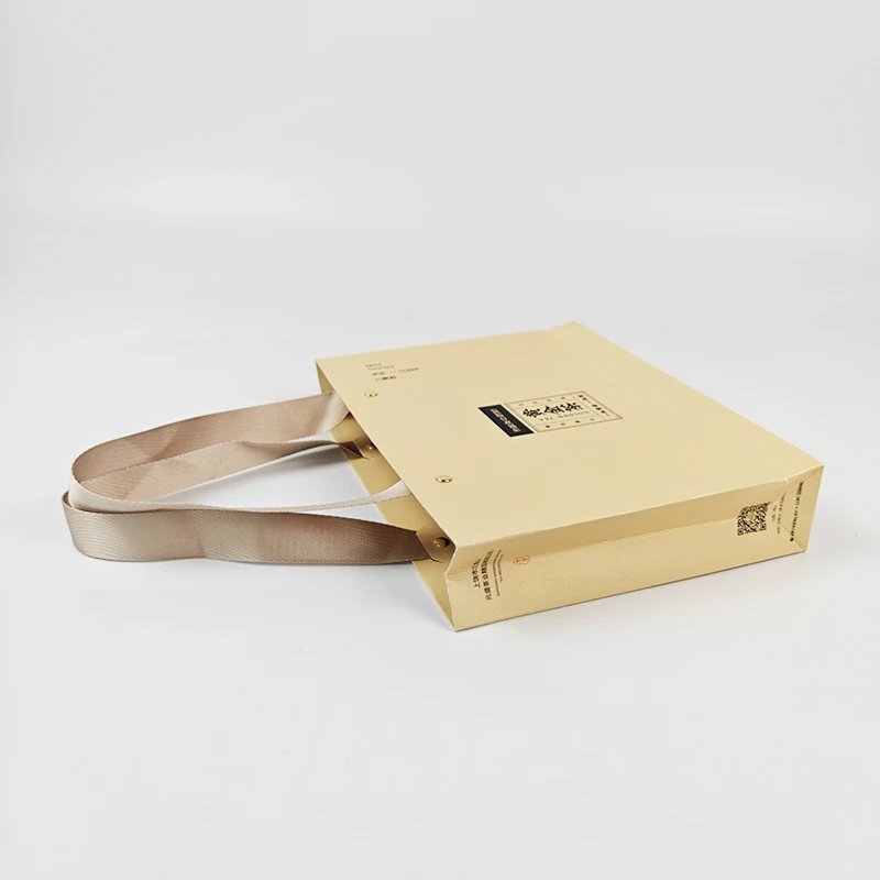 OEM/ODM luxury tea cake packaging bag pearlescent paper custom print logo gift paper bags