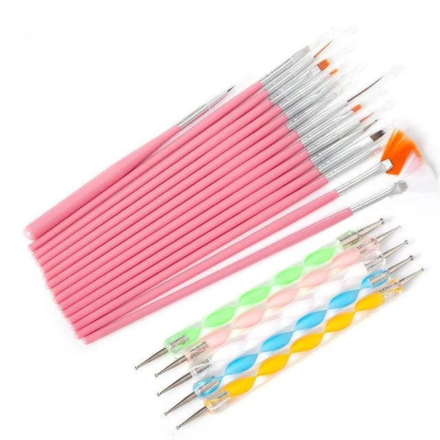20PCS NAIL ART BRUSHES DESIGNING PAINTING DOTTING DETAILING PENS BRUSHES KIT  Nail Art Details Brushes set