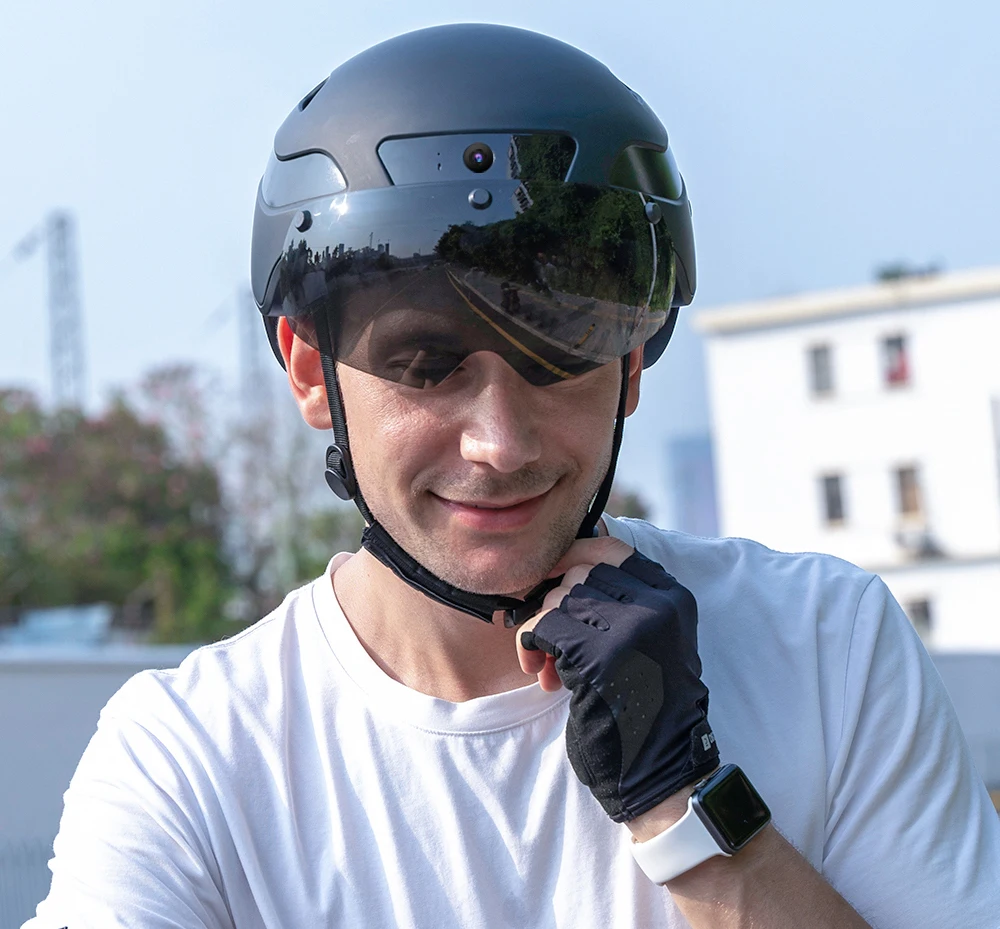 Latest summer smart helmet HD camera built-in speakers microphone black Bluetooth Helmet for men and women