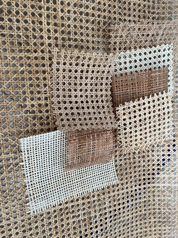 TW6 Hexagon Weave Rattan Cane Webbing 16Inch 24Inch 32Inch 36 Inch Width Rattan Roll For Furniture