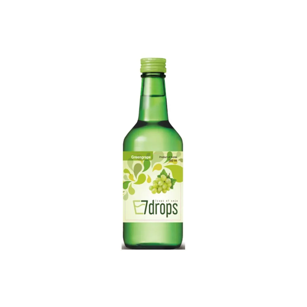 Любимый в мире чистый вкус самый продаваемый корейский спирт-7 капель Soju оригинальный свежий Alc. 16% 360 мл x 20 зеленый аромат винограда