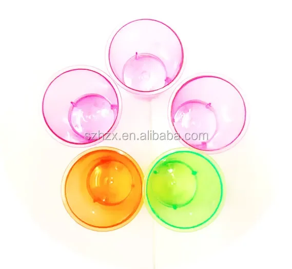 Wholesale plastic edible communion 1oz Cheap Customized Logo Clear Wine Drinking small cup Multi colored Shot Glasses
