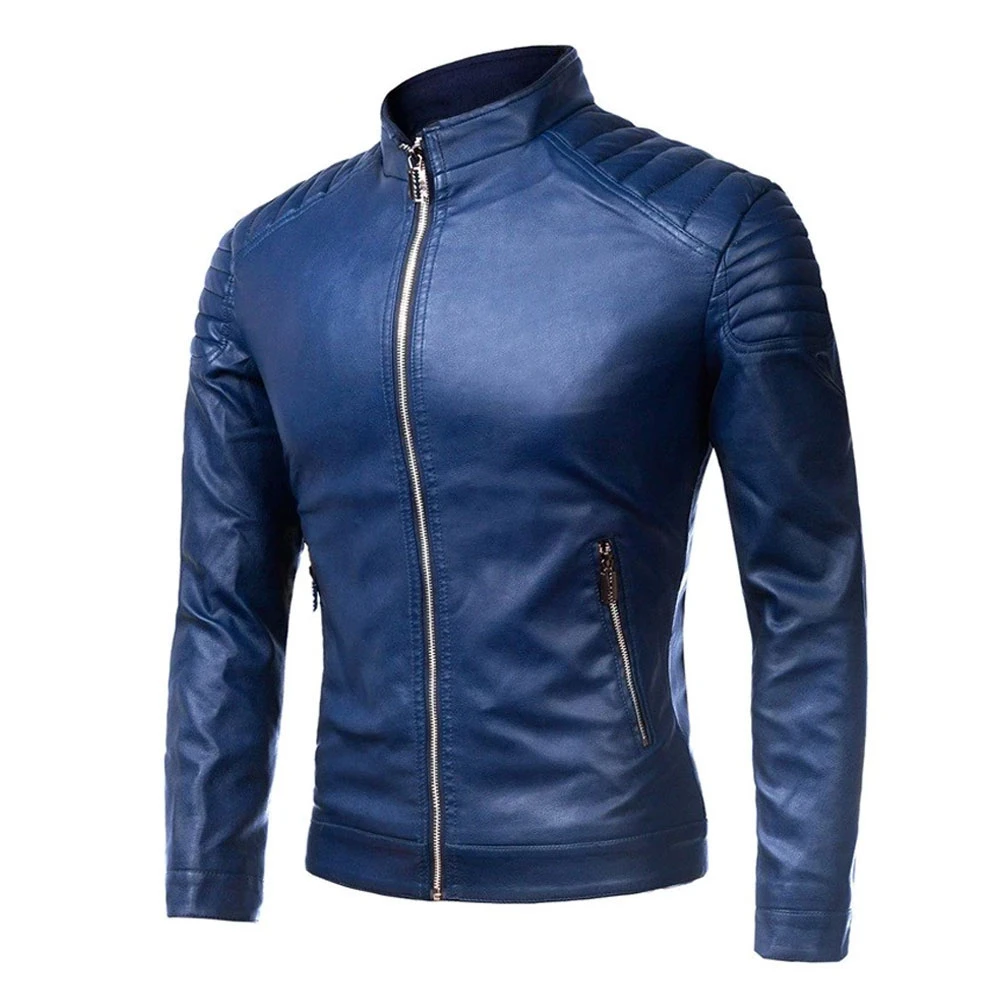 Мужская кожаная куртка в европейском стиле