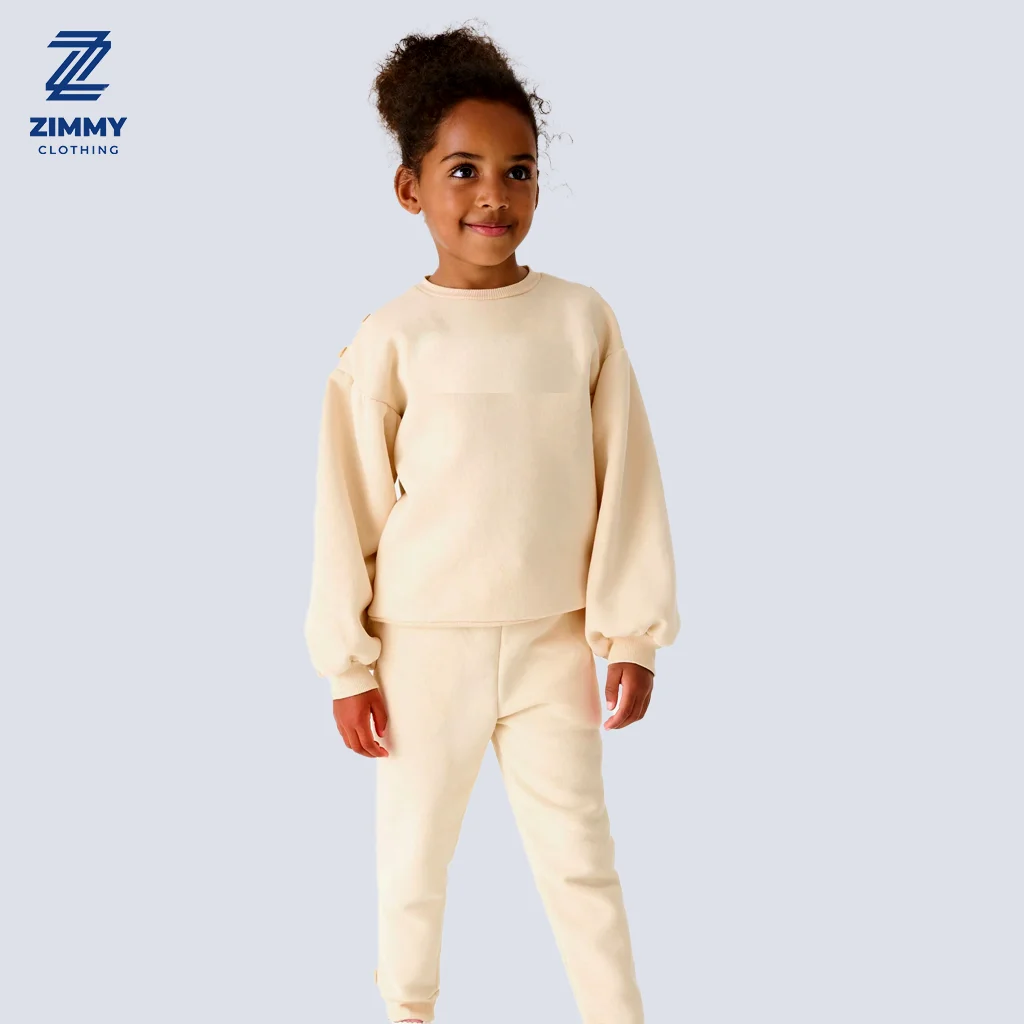 Cheap girls 3 piece clothing set Customized Fabric Track Suits Warm Baby winter clothing
