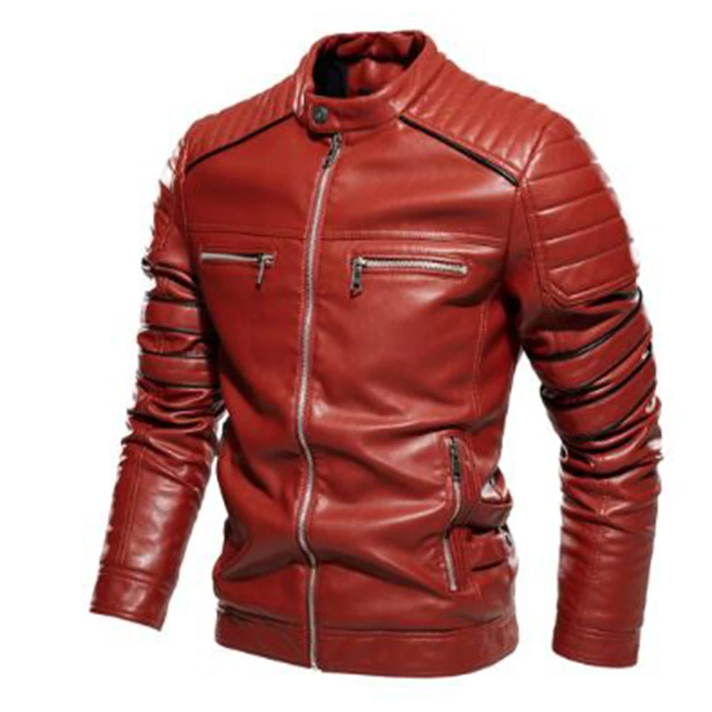 Jacket Leather for Mens Men Fashion Designs Boys Classic Biker Jacket Motorcycle Pu Faux Leather Jacket for Men