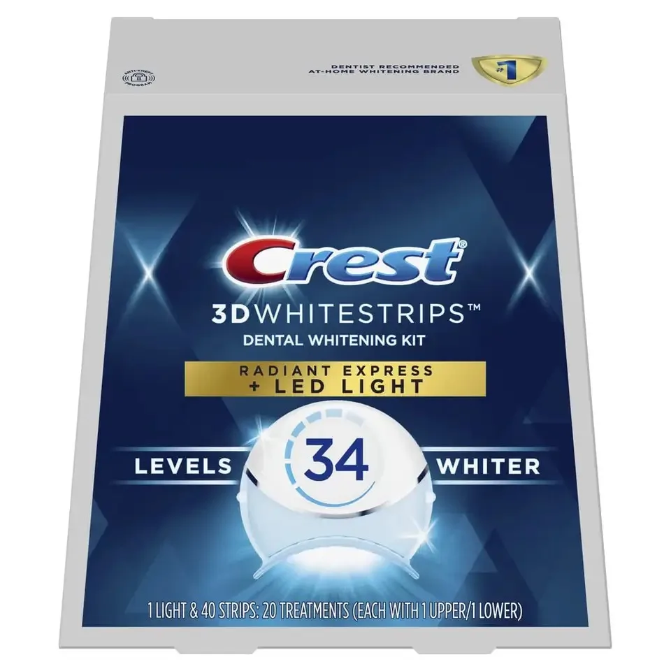 Crest 3D Whitestrip, Glamorous White, Teeth Whitening Strip Kit, 28 Strips (14 Count Pack)