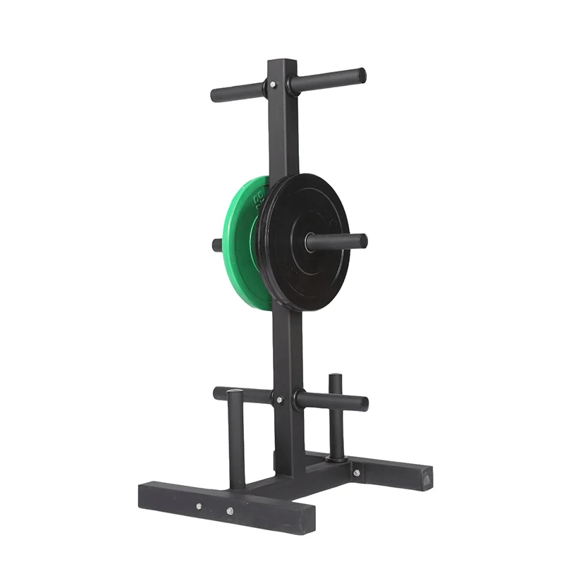Fitness Multi Regular Plate Holder Vertical Weight Plate Tree With Barbell Bar Storage Rack Stand For Bumper Weight Plates