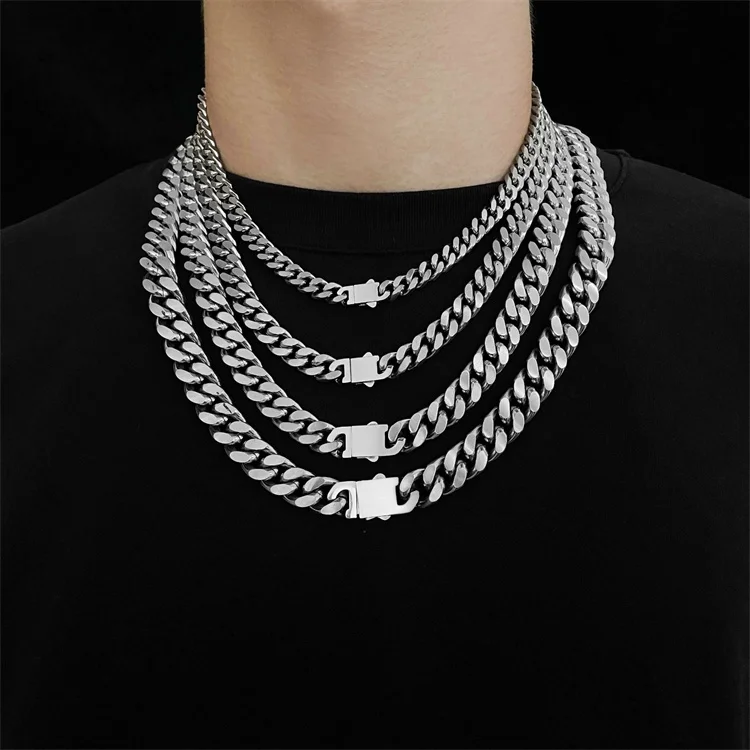 Высококачественная титановая сталь Мужская Тяжелая Серебряная цепочка ювелирные изделия ожерелья для парней