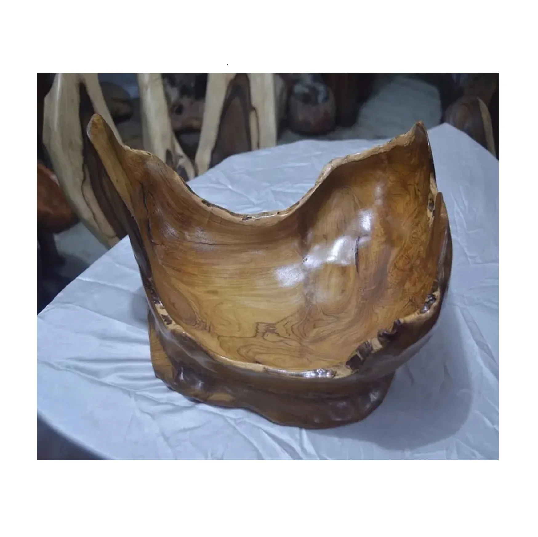 Multi Purpose Eco-friendly Serving Wooden Bowl From Indonesia Finest Wood For Furniture And Decoration in House Office Or Hotel