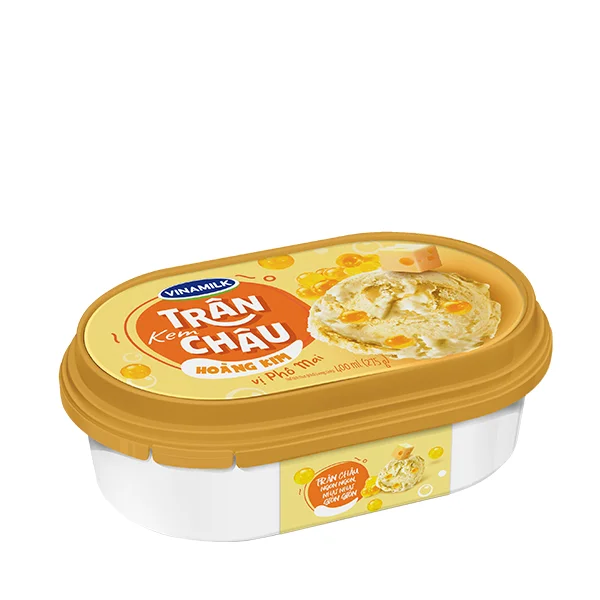 Vinamilk Brand - NEW GOLDEN Bubble with Cheese Ice CREAM - Packing 400ml X 4 Boxes Per Carton HACCP Halal BRC ISO 21.2 % Brix