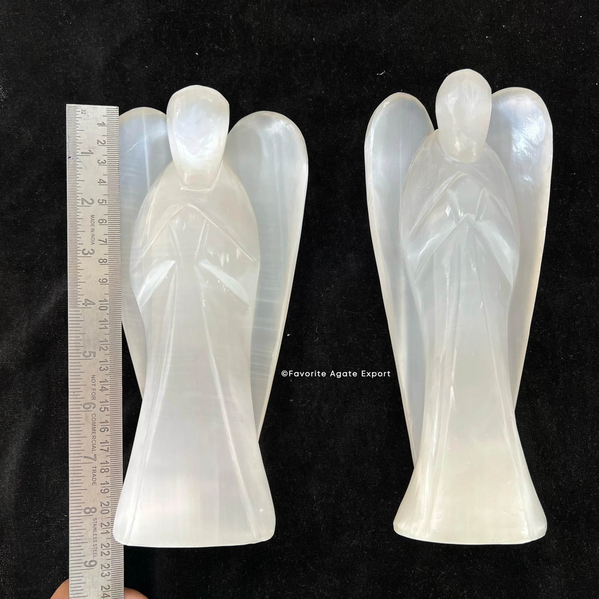 High Quality Hand Carved Large White Selenite Angel Figurines Crystal Angel Wings Statue Spiritual Healing Home Decor Gifts