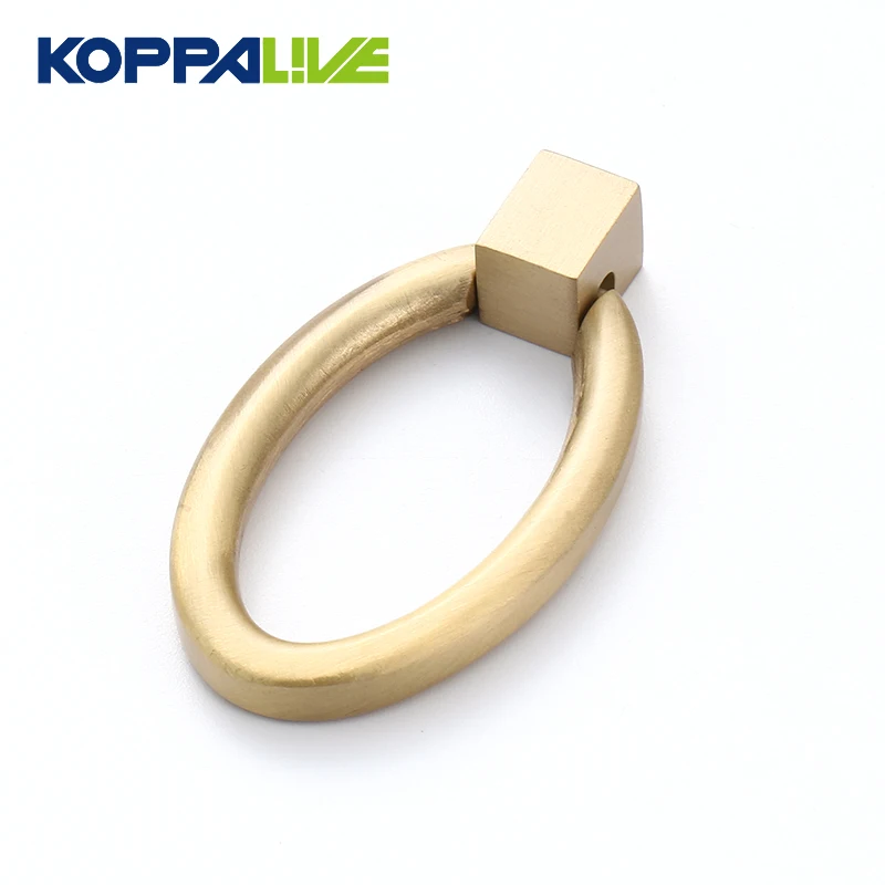 Koppalive matte brass ring pulls gold and black brass dresser drawer knobs universal furniture kitchen cabinet handle