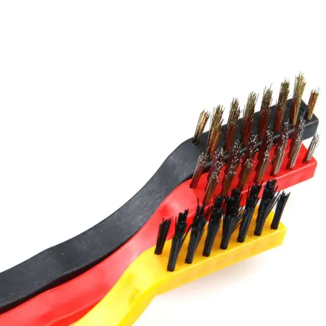 Copper / Iron / Nylon Wire Gas Stove Cleaning Brush For Boiler Cleaning Rust Easy to Use with Plastic handle