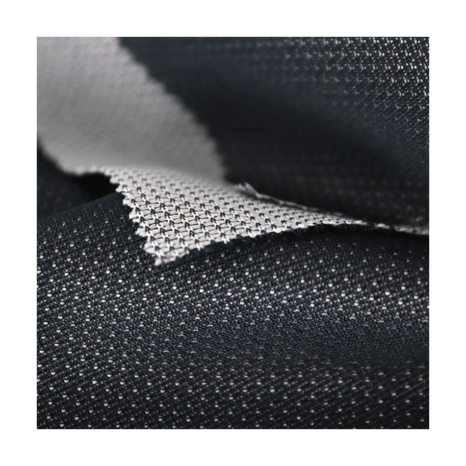 Polyester Lightweight Two Tone Double Circular Knit Textile Fabric For Garment Apparel Jacket Interior Speaker Acoustic Stereo