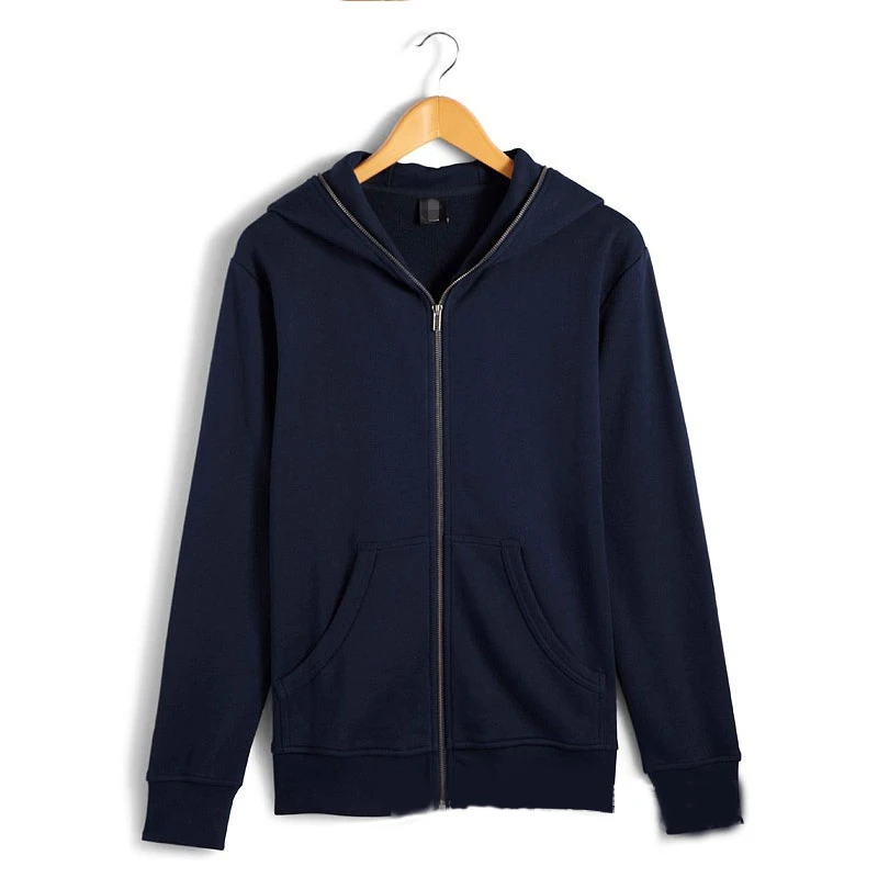 100% Cotton Hot sale Fleece Fabric Customized Logo Full sleeve zip up hood New winter men hoodies with hood long sleeve zipper