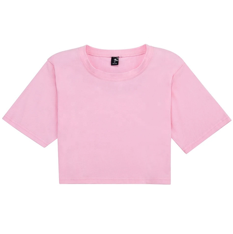 100% Cotton Custom Embroidered Crop Tops Streetwear Short Sleeve T-shirt Women Loose Fit Crop Top t Shirt Yoga Gym T-shirts Tees