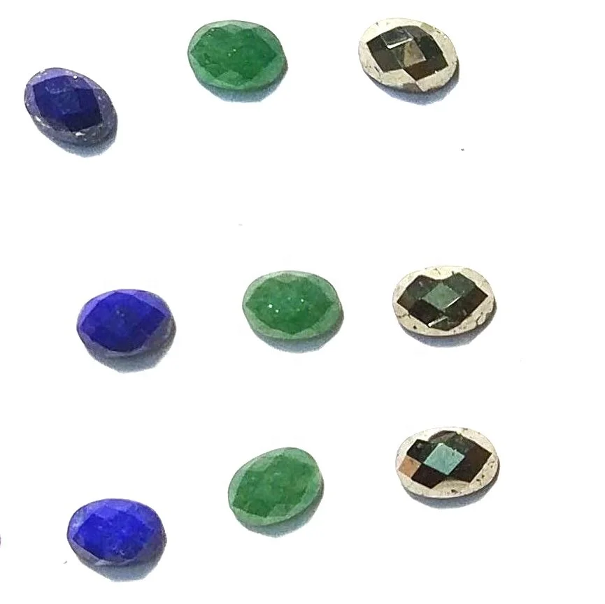 Wholesale Cabochon Stone Cabochons Natural Stone Pyrite Green Aventurine Turquoise Faceted Oval Cabochon