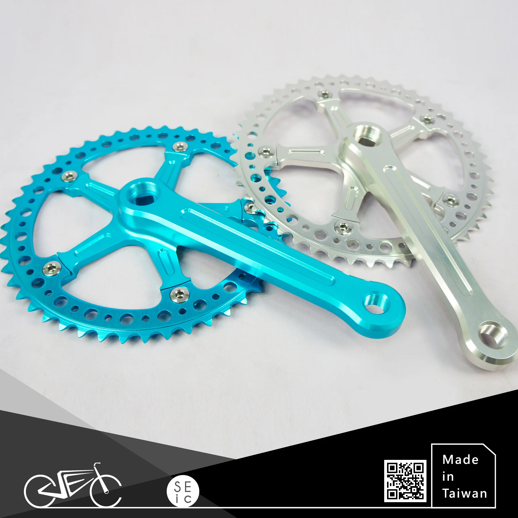 Silver Alloy CNC 48T 165mm Bicycle freewheel Crank